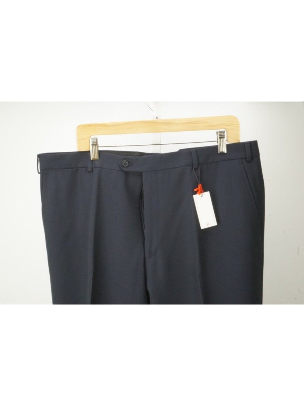 Isaia Solid Blue 100% Wool Mens Twill Dress Pants Sz 54 EU BRAND NEW